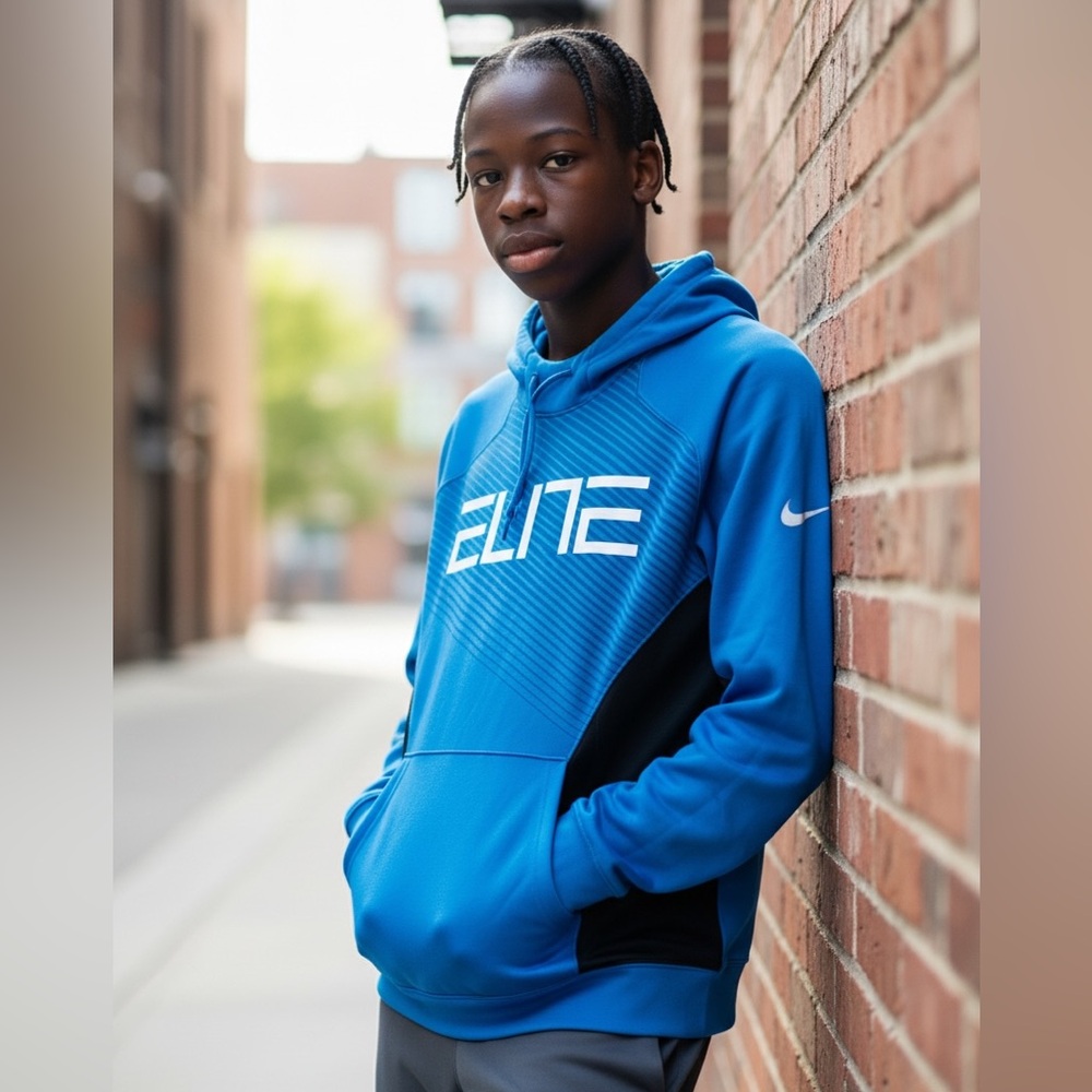 Nike Blue & Black 'ELITE' Pullover Hoodie